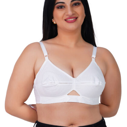 Caracal cotton bra full cup Non padded / Non Wired  White round stitch  daily use / everyday bra for women / Girls full coverage B Cups Lingerie innearwear